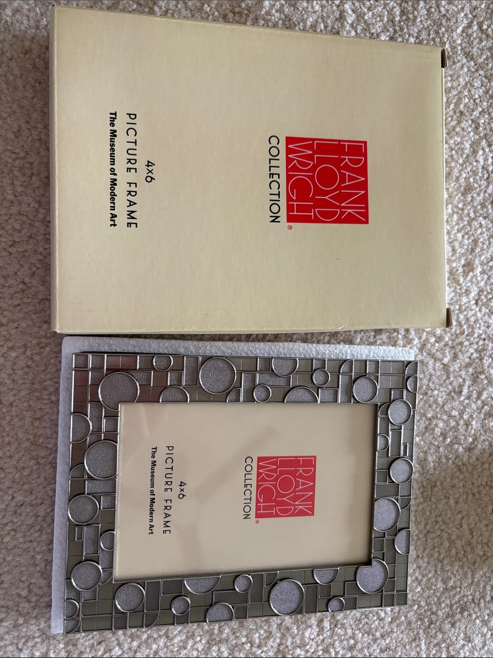 Frank Lloyd Wright Silver Geometric Circle Frame